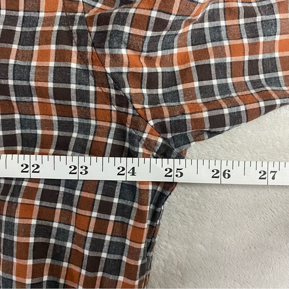 Pronto Uomo Blue Men’s XXL Orange Checkered Plaid Button-Up Collared Shirt - Picture 5 of 7